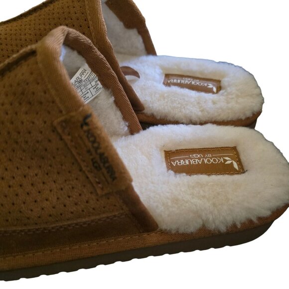 UGG Koolaburra Unisex Perforated Suede & Faux Fur Lined Slide Slippers Size 8 - Picture 6 of 6